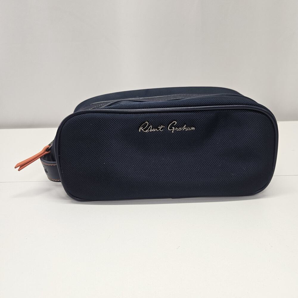 Robert Graham Hydrus Black Toiletry Nylon Bag Navy Blue MSRP $78